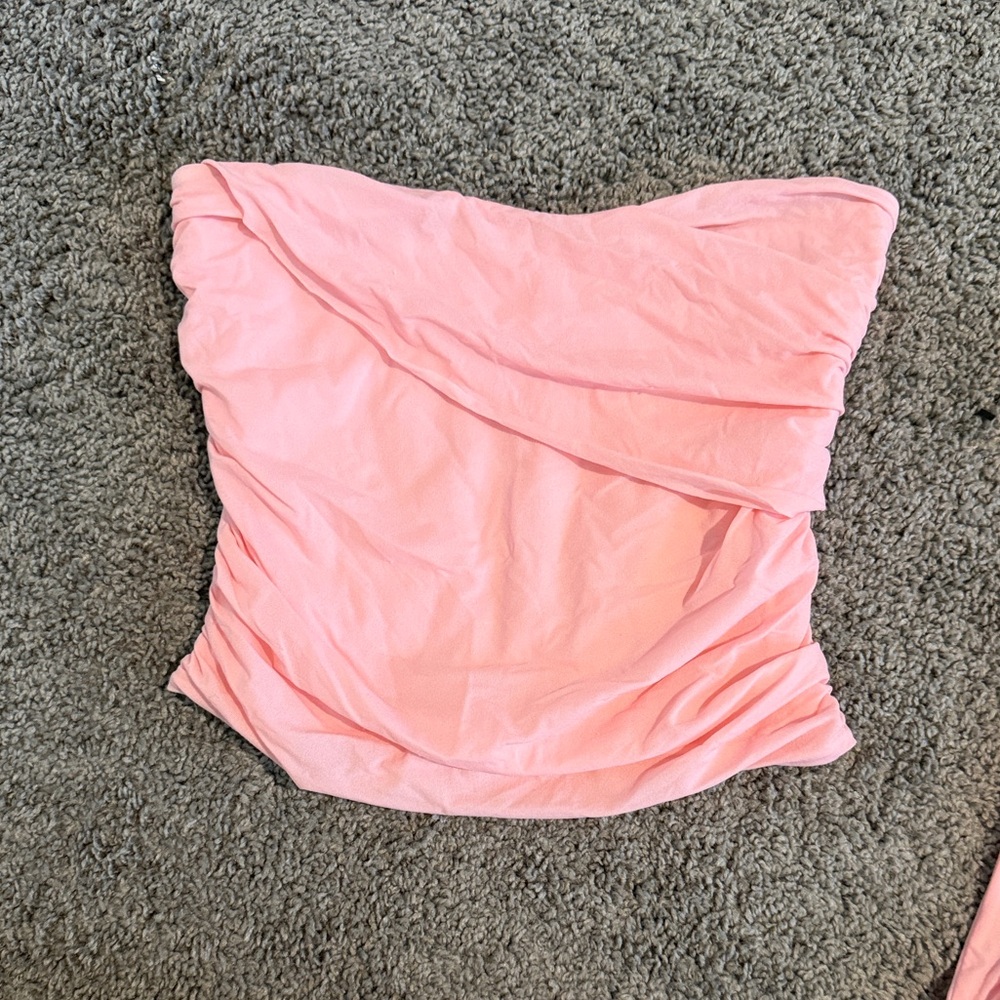 Indah Strapless Ruched Pink Tube Top